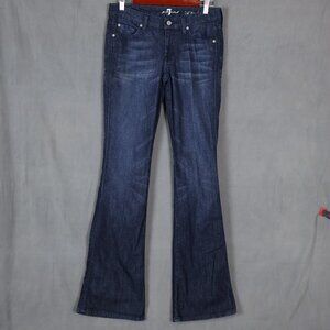 7 For All Mankind A Pocket Jeans Womens 27 (Fits 30x34) Blue Flare Bling Denim